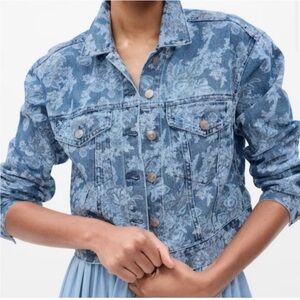 Gap × LoveShackFancy Limited Edition Floral Icon Denim Jean Jacket Womens XL
